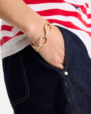 Goldtone Open Link Toggle Bracelet click to view larger image.