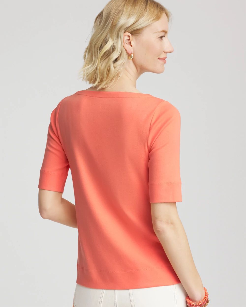 Pima Cotton Bateau-Neck Tee