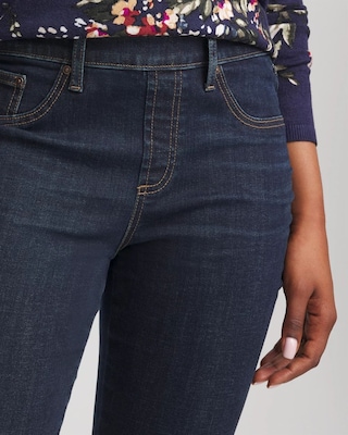 Pull-On Straight-Leg Jeans