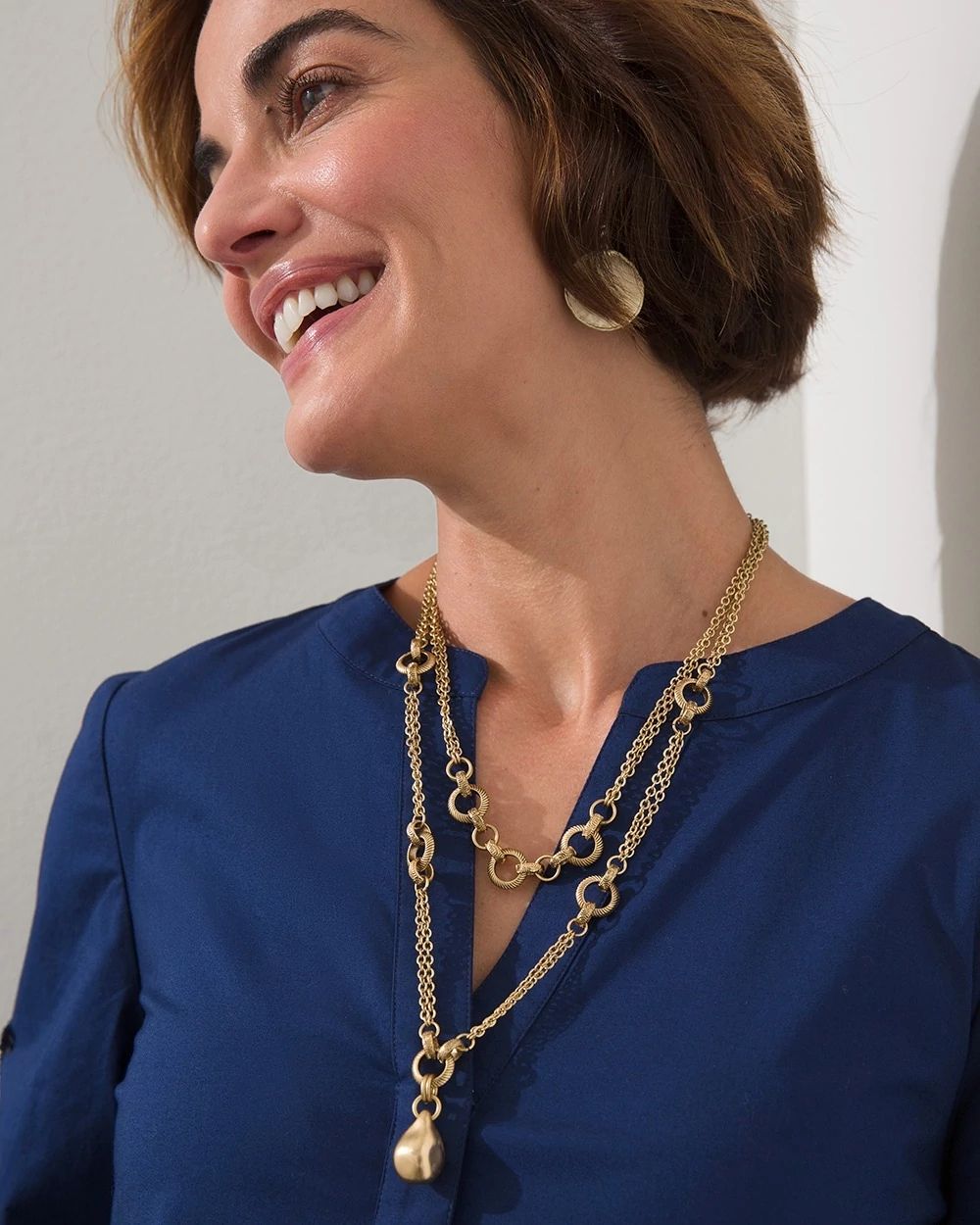 Gold Tone Convertible Necklace
