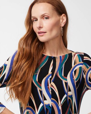 Petite Travelers Print Midi Dress