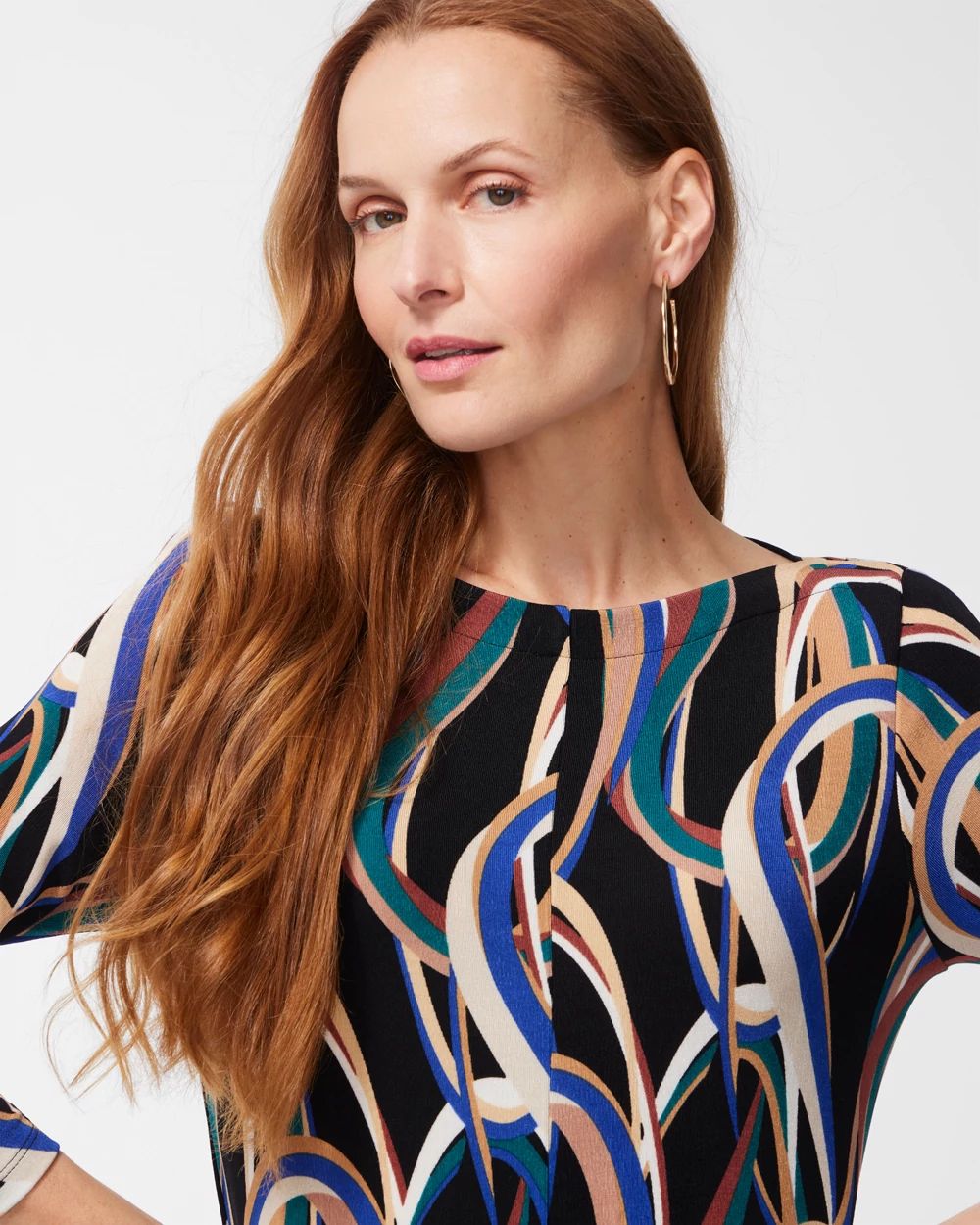 Petite Travelers Print Midi Dress