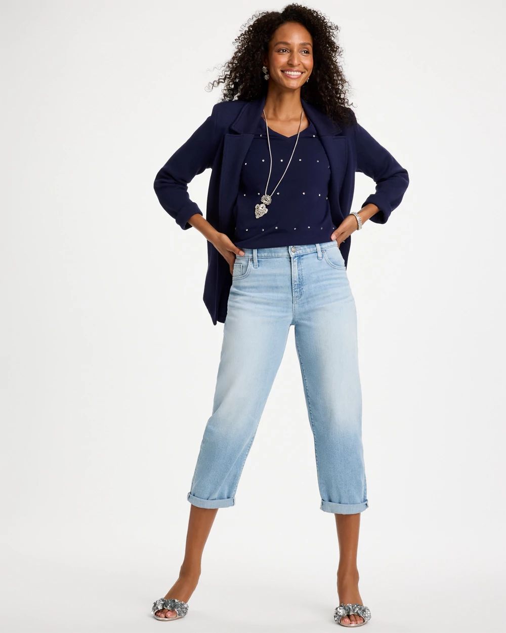 Relaxed Boyfriend Rolled Hem Jean click to view larger image.