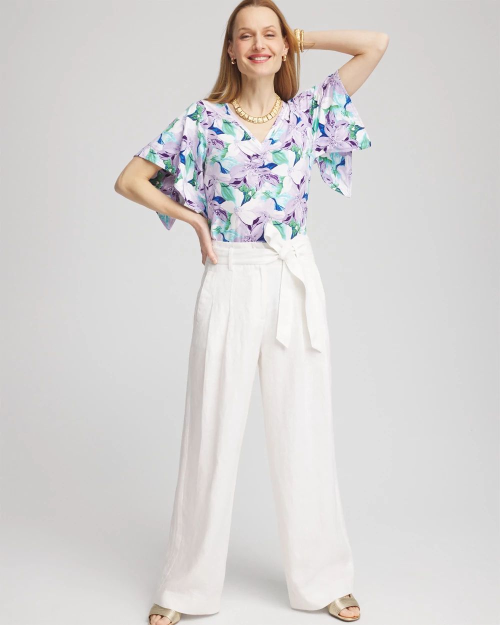 Touch of Cool™ Lily Handkerchief-Sleeve V-Neck Tee
