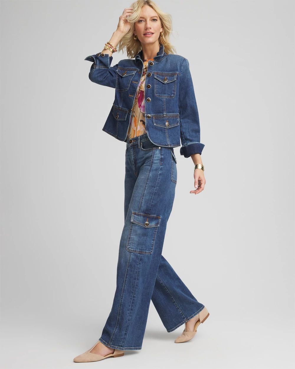 High-Rise Wide-Leg Utility Jeans