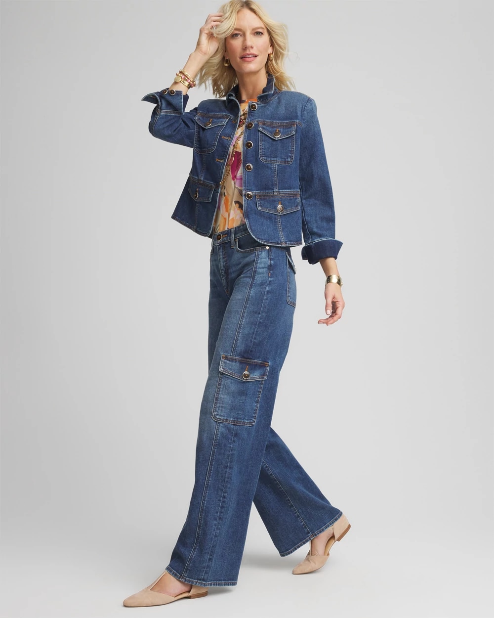 High-Rise Wide-Leg Utility Jeans