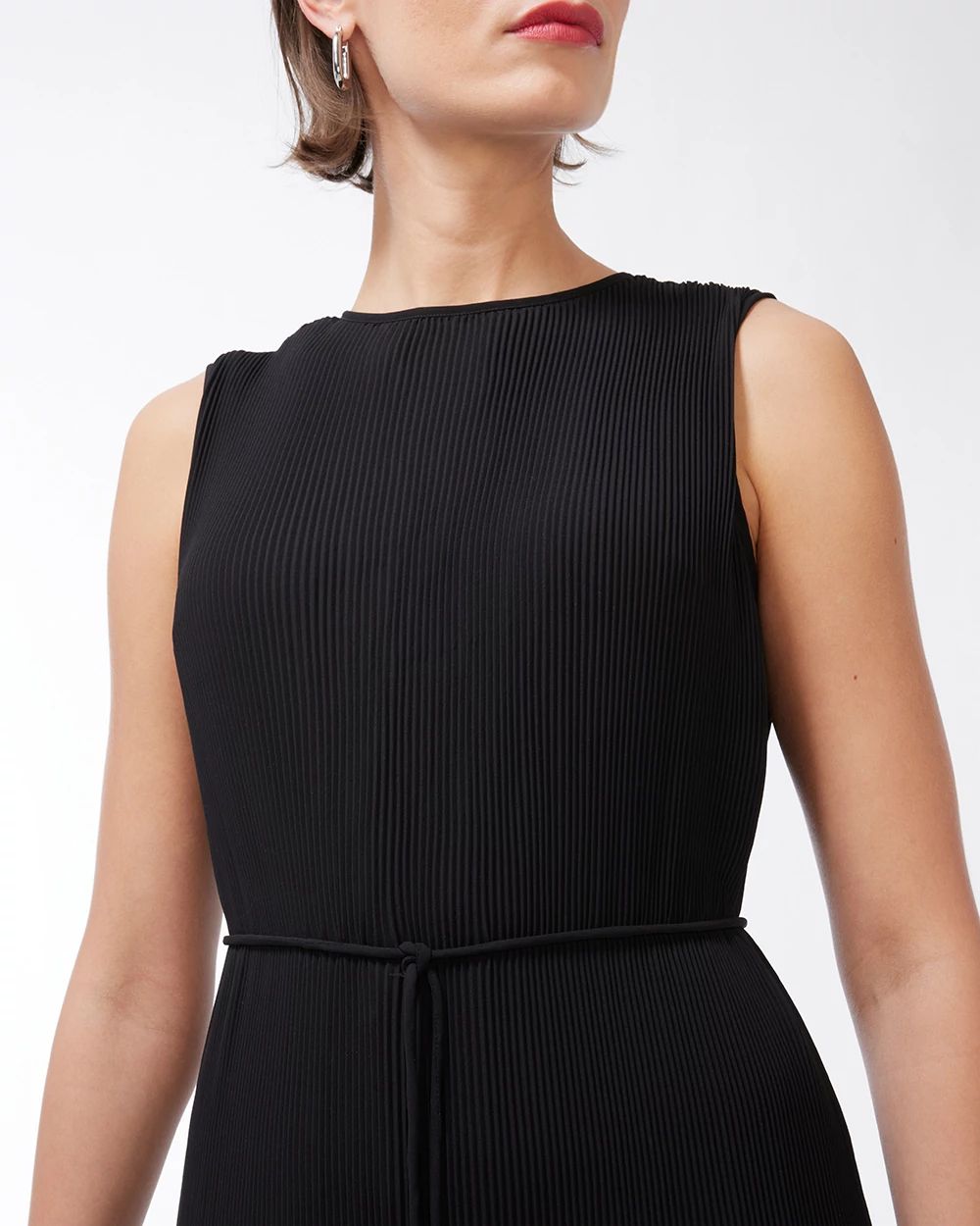Black Label Peplum Crinkle Dress