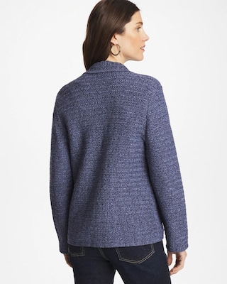 Denim Inspired Textured Cardigan click to view larger image.