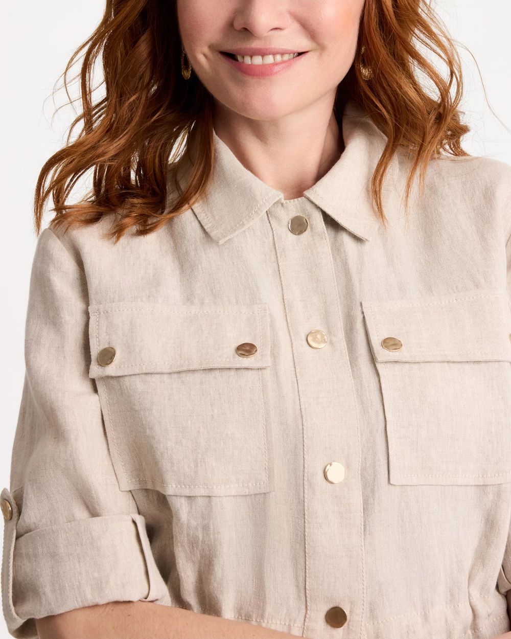 Linen Cargo Jacket click to view larger image.
