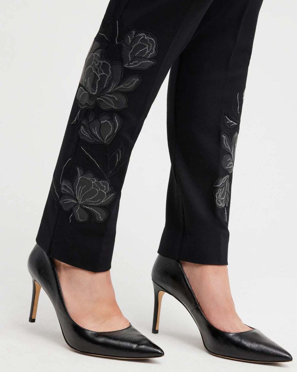 Juliet Faux Leather Applique Pants