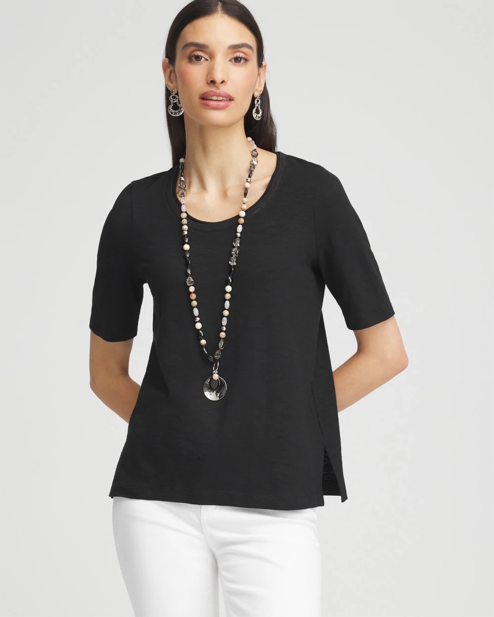 Slub Elbow-Sleeve Tee, photo 1 of 5