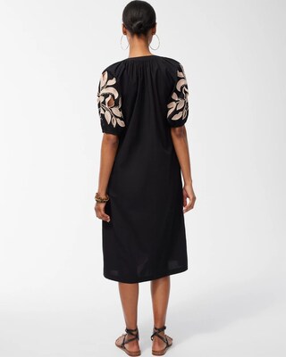 Embroidered Raglan Dress