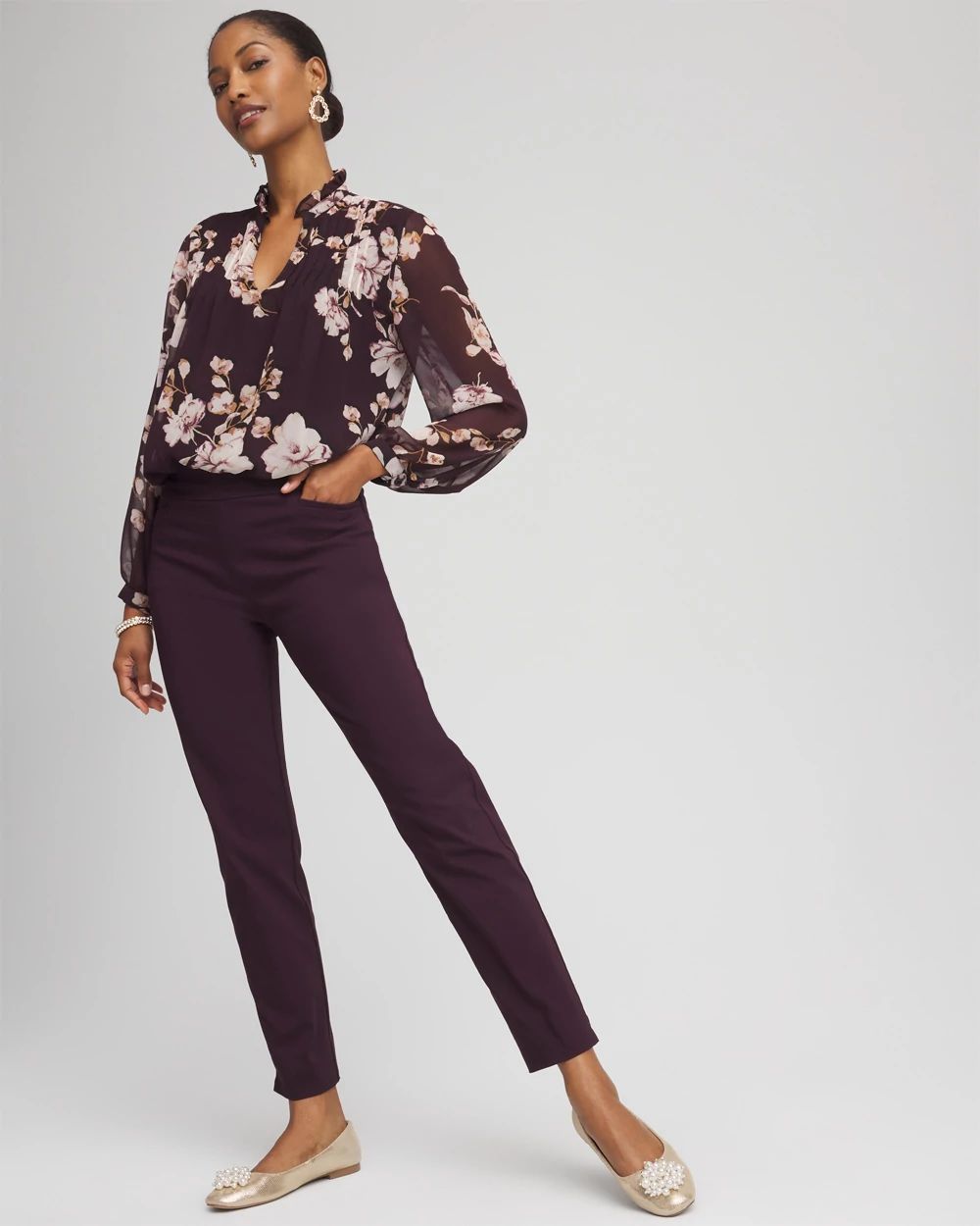 Brigitte™ Slim Pull-On Ankle Pants click to view larger image.