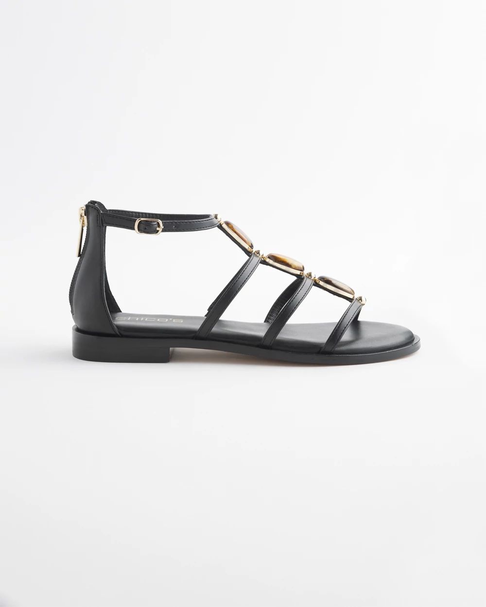 Black Embellished Sandals click to view larger image.