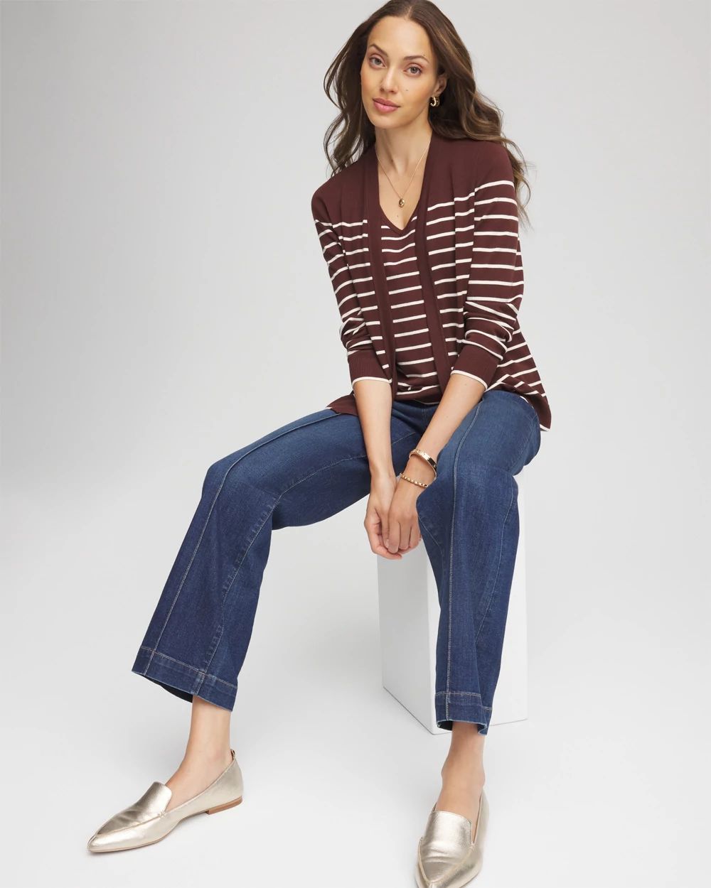 Ella Striped Long-Sleeve Cardigan