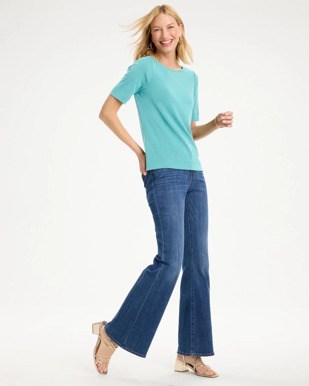 Pima Elbow Sleeve Tee click to view larger image.