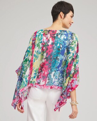 Mixed Floral Poncho