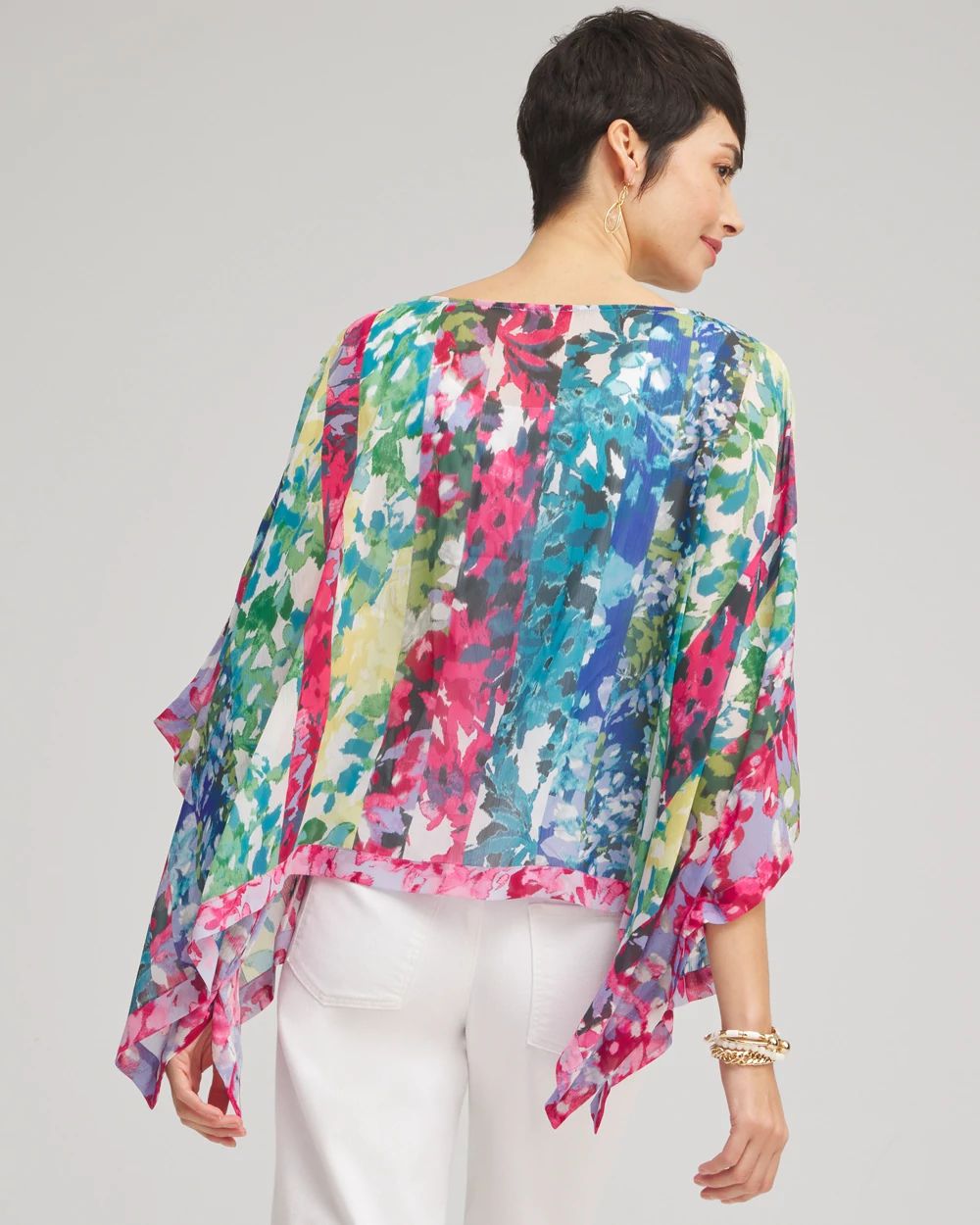 Mixed Floral Poncho