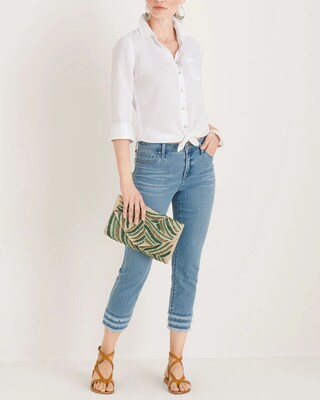 So Slimming Frayed-Hem Girlfriend Crops