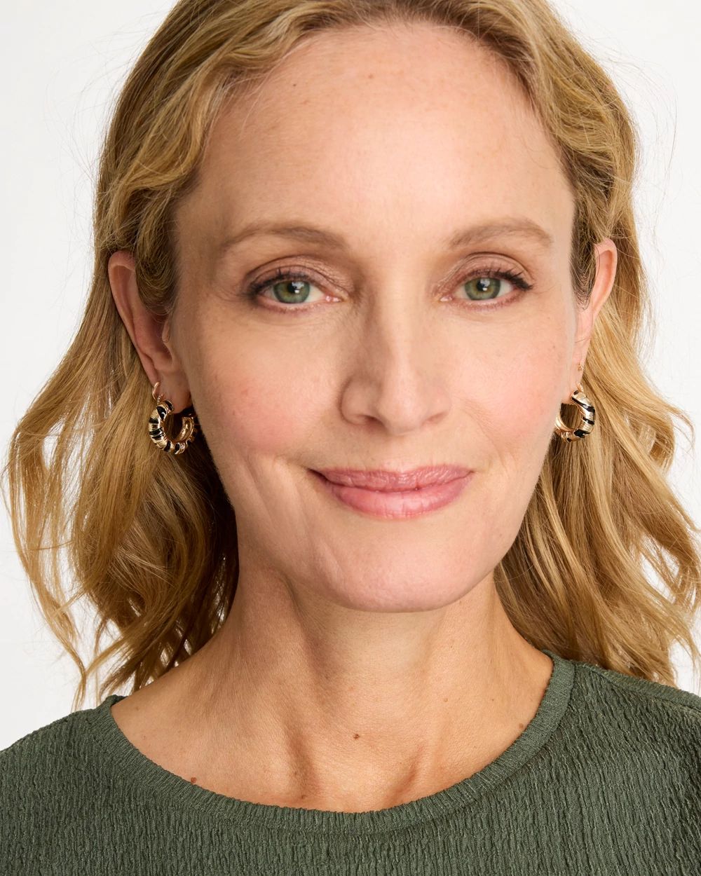 Tiger Beaded Hoop Earrings