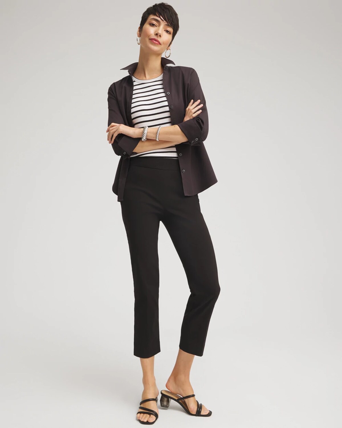Chico's Brigitte™ Slim Cropped Pants In Black Size 18 | In Black