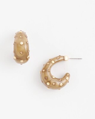 No Droop® Embellished Resin Hoop Earrings