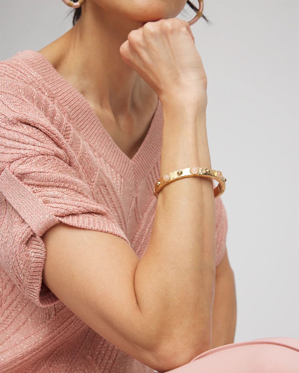 Pink Cuff Hinge Bracelet