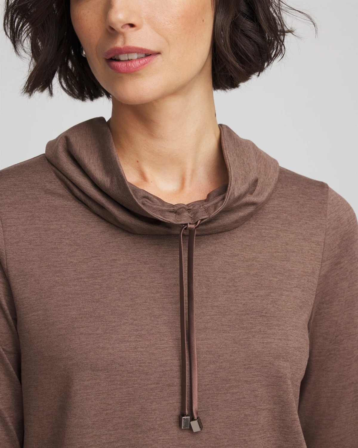 Chico's Cloud Cowlneck Top In Walnut In Brown