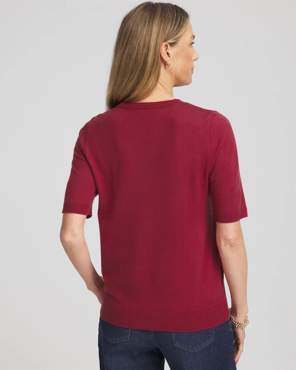 Short Sleeve Pullover Sweater click to view larger image.