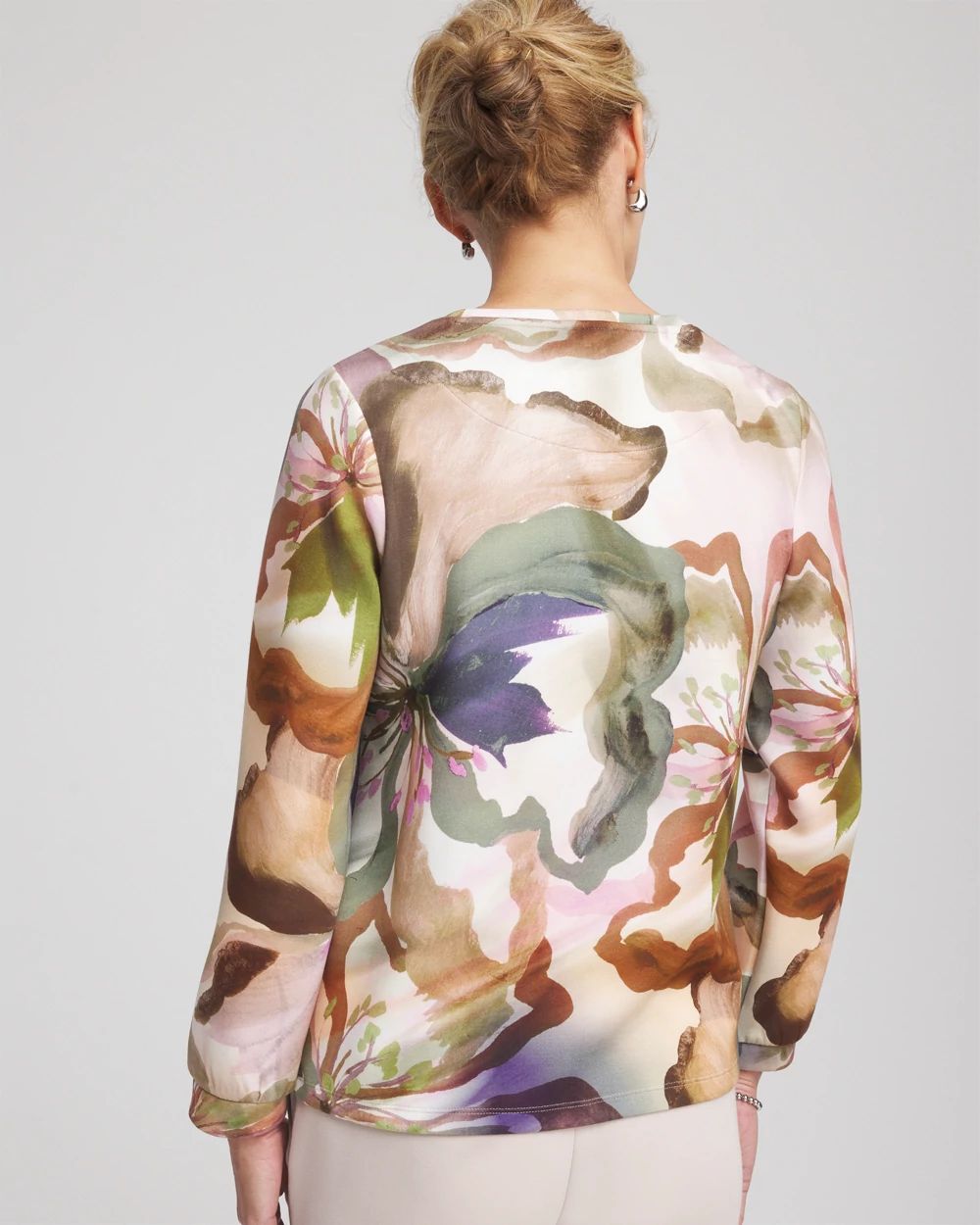 Zenergy® Scuba Floral Long-Sleeve Top