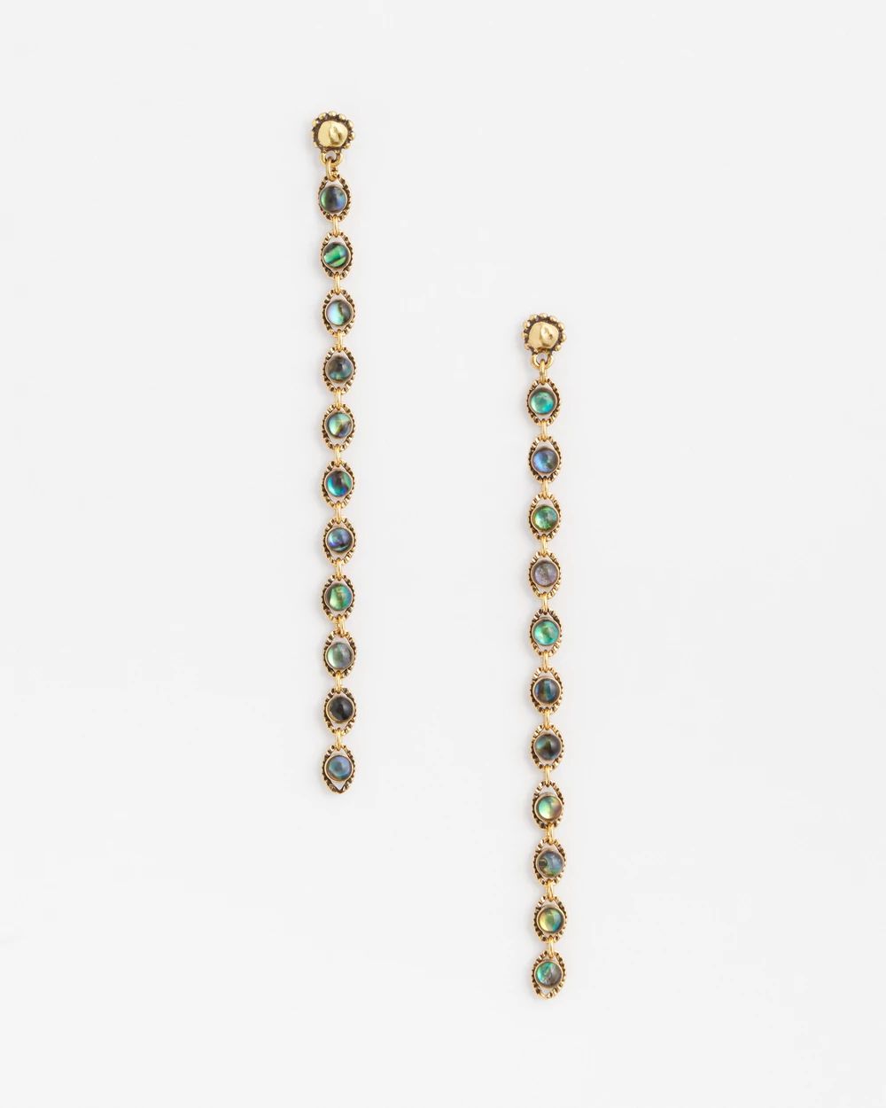 No Droop™ Iridescent Linear Drop Earrings