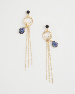 No Droop® Sodalite Tassel Earrings click to view larger image.