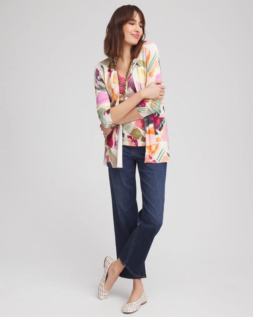 Pull-On Straight Cropped Jeans