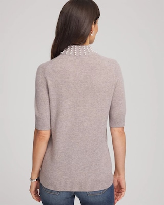 Cashmere Pearl Mockneck Sweater click to view larger image.