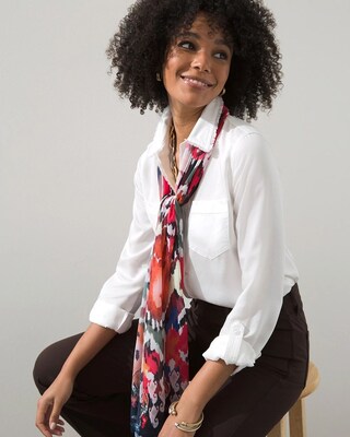 Ikat Print Oblong Scarf