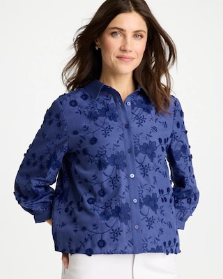 3D Floral Embroidered Top click to view larger image.