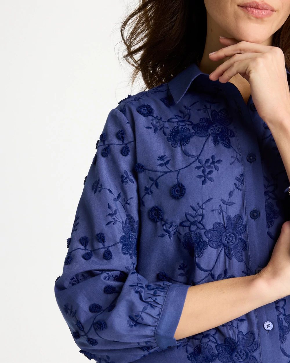 3D Floral Embroidered Top