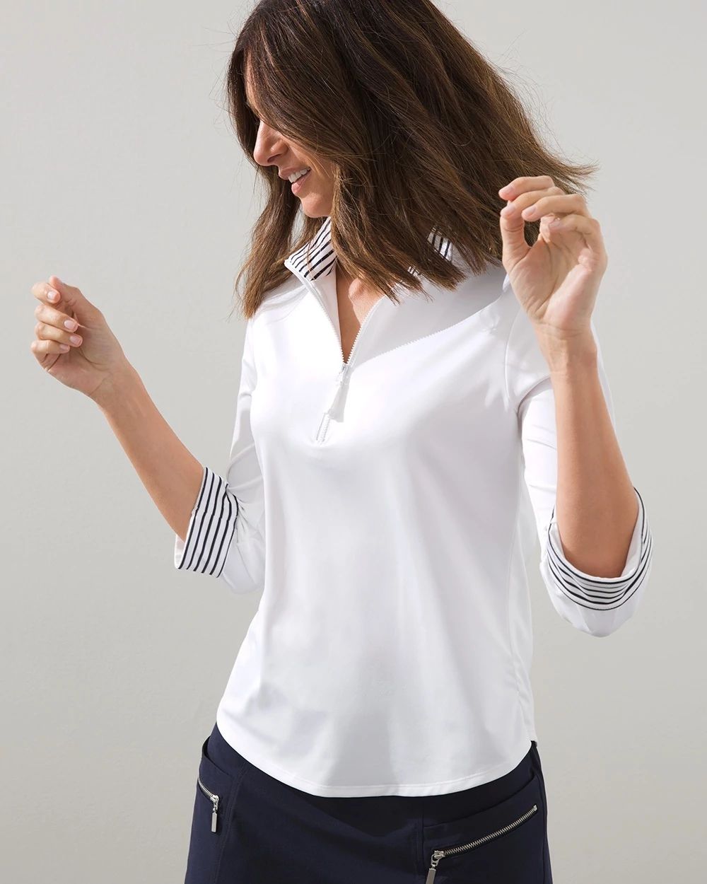 Zenergy UPF Contrast Stripe Pullover
