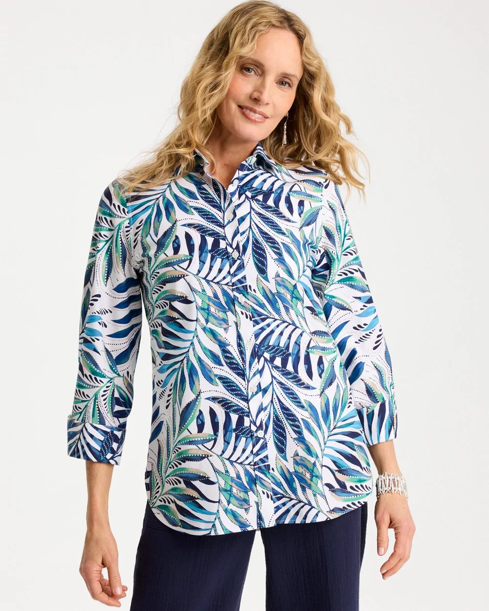 Palm No Iron Stretch Shirt