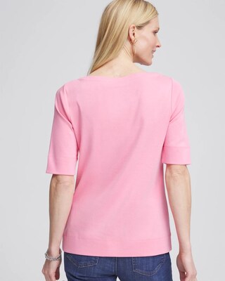 Pima Cotton Bateau-Neck Tee click to view larger image.