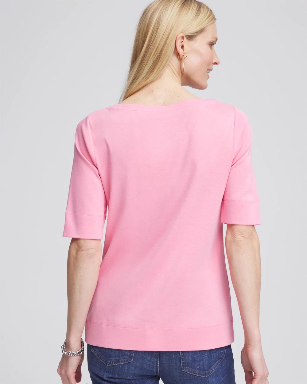 Pima Cotton Bateau-Neck Tee