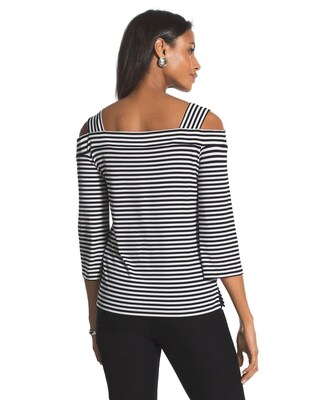 Knit Kit Slender Stripe Cold-Shoulder Top