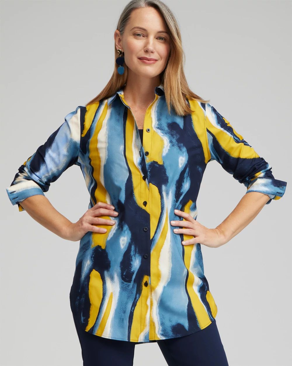 No Iron™ Stretch Swirl Print Tunic