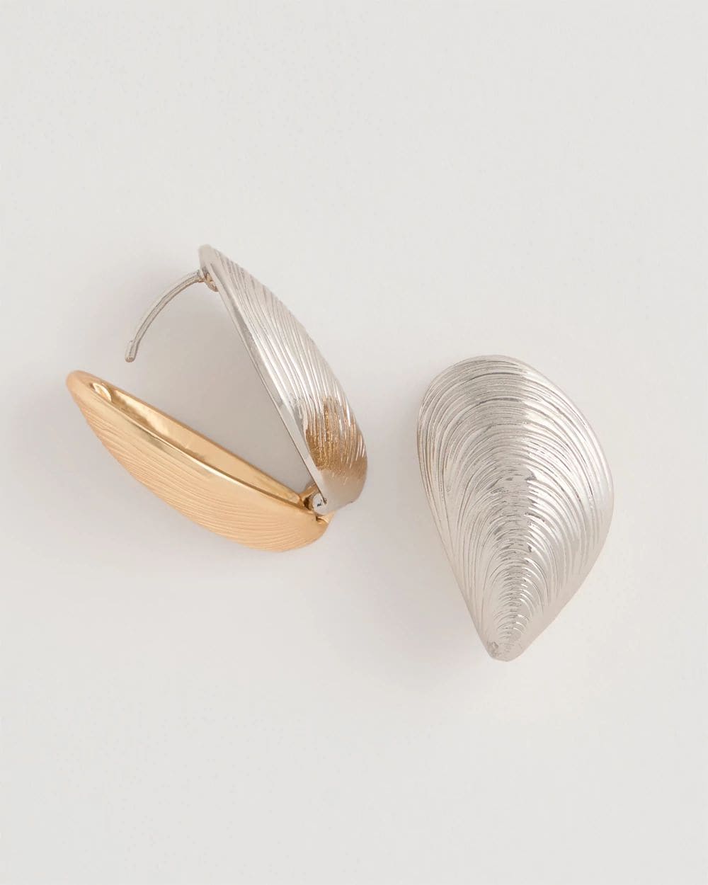 Mixed Metal Shell Earrings