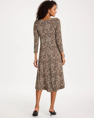 Travelers™ Leopard Boatneck Midi Dress click to view larger image.