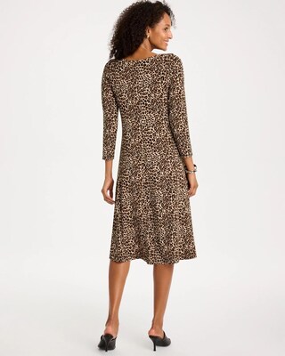Travelers™ Leopard Boatneck Midi Dress click to view larger image.