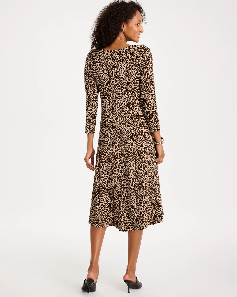 Travelers™ Leopard Boatneck Midi Dress click to view larger image.