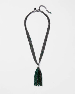 Green Tassel Necklace