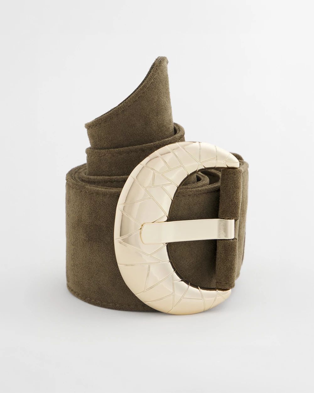 Green Faux Suede Sash Belt click to view larger image.