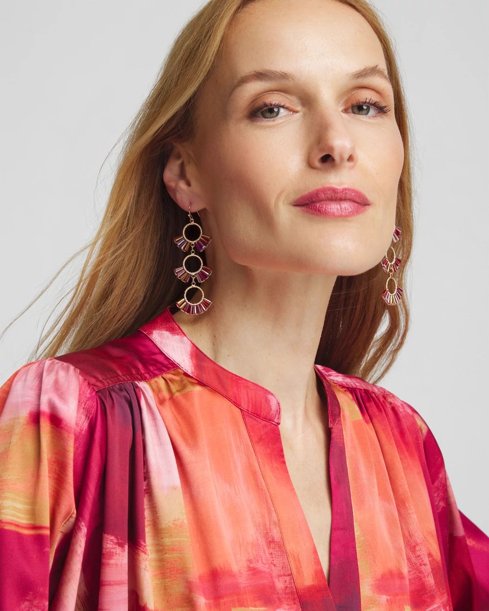 No Droop® Berry Triple Drop Earrings
